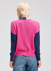 SWEATER | COLOUR BLOCK TRIM SWEATER-Jackets & Sweaters-ZAKET & PLOVER-Coriander
