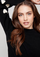 SWEATER | EMBROIDERED MOCK NECK-Jackets & Sweaters-CHARLIE B-Coriander