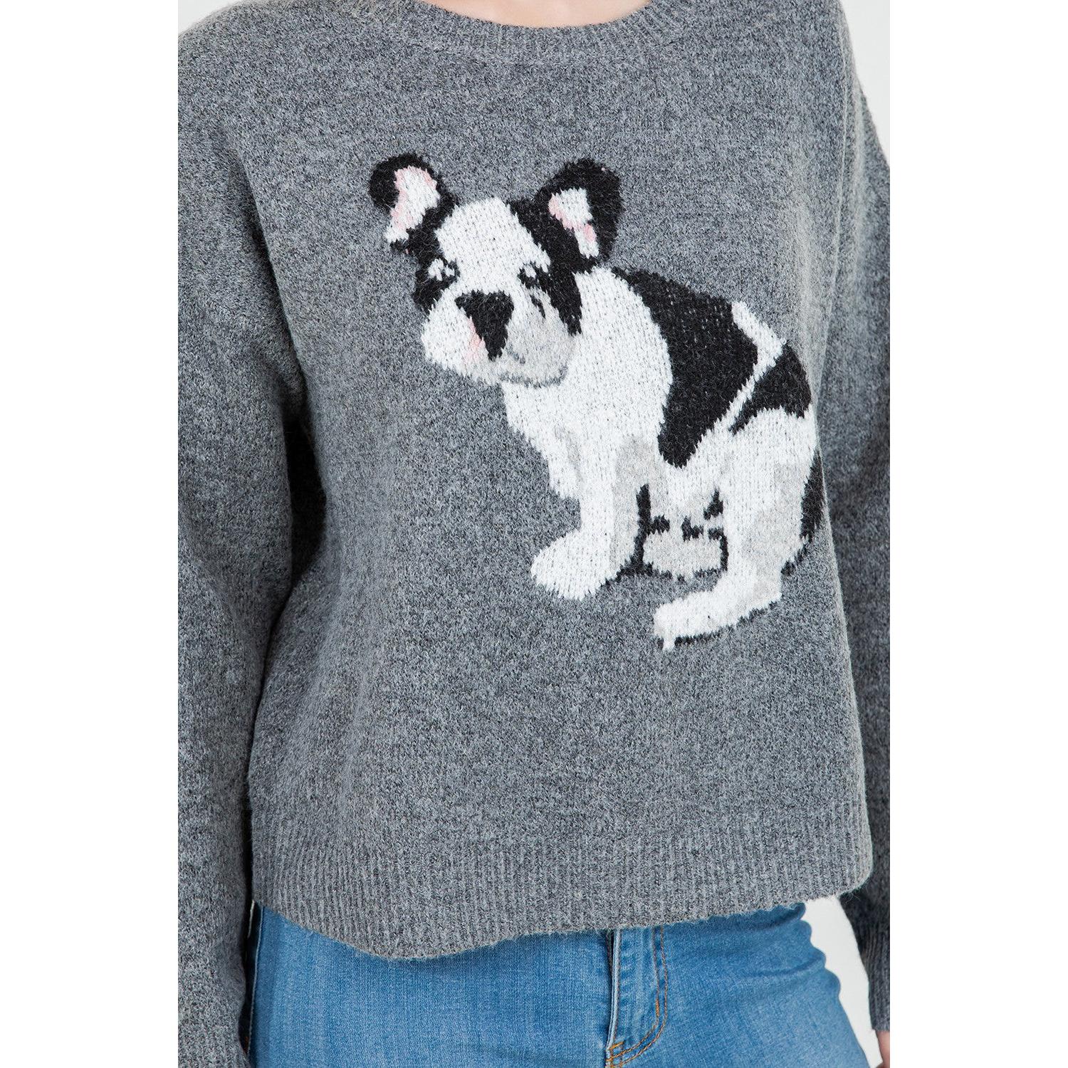 SWEATER | FRENCHIE PUP-Jackets & Sweaters-DREAMERS BY DEBUT-SMALL-MED-CHARCOAL-Coriander