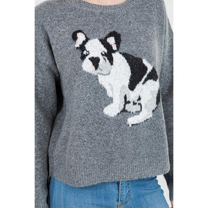 SWEATER | FRENCHIE PUP-Jackets & Sweaters-DREAMERS BY DEBUT-SMALL-MED-CHARCOAL-Coriander