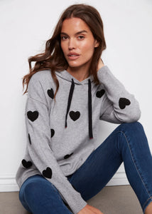 SWEATER HOODIE | NEEDLE PUNCH BOUCLE-Jackets & Sweaters-CHARLIE B-Coriander