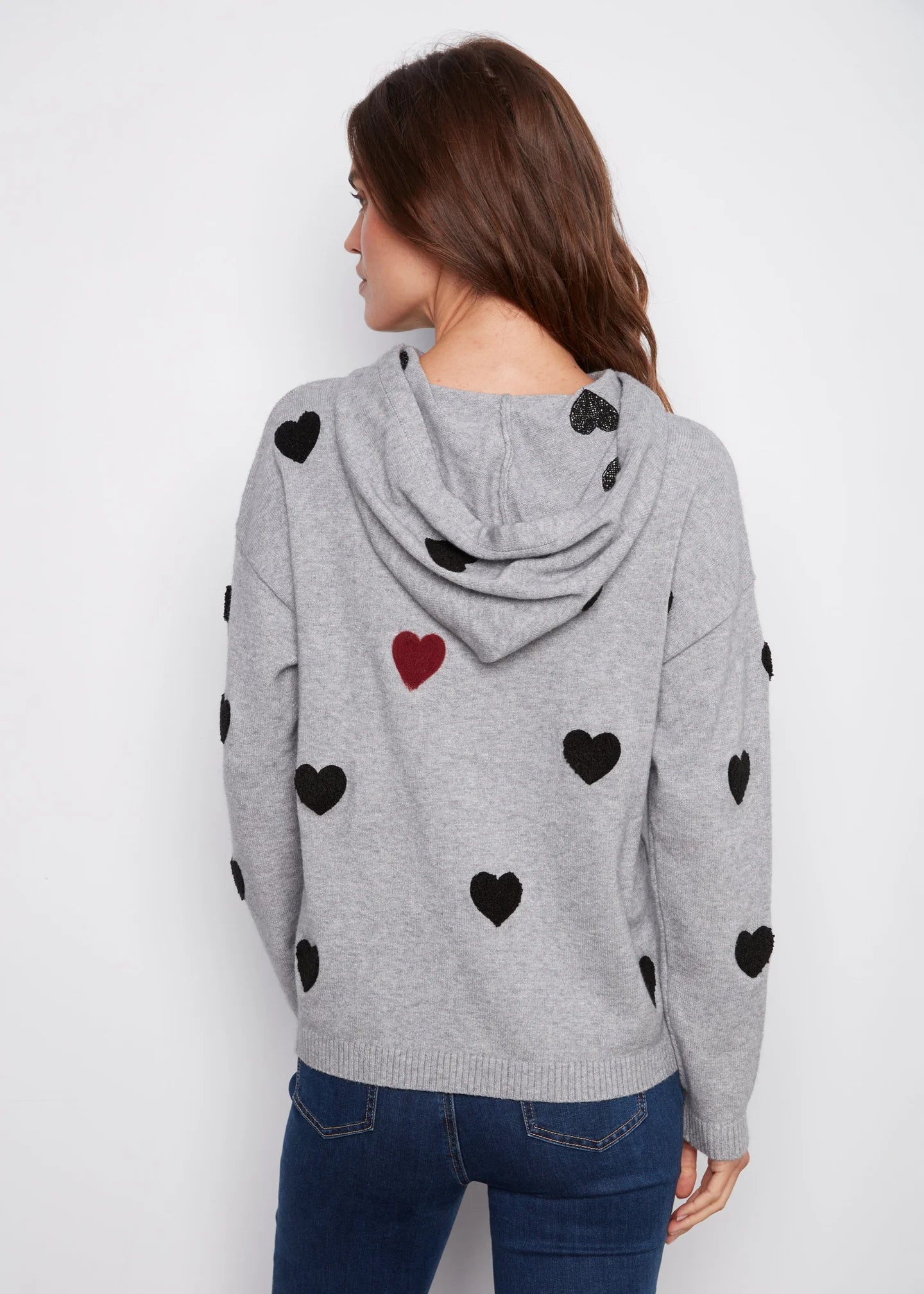 SWEATER HOODIE | NEEDLE PUNCH BOUCLE-Jackets & Sweaters-CHARLIE B-Coriander