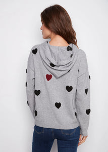 SWEATER HOODIE | NEEDLE PUNCH BOUCLE-Jackets & Sweaters-CHARLIE B-Coriander