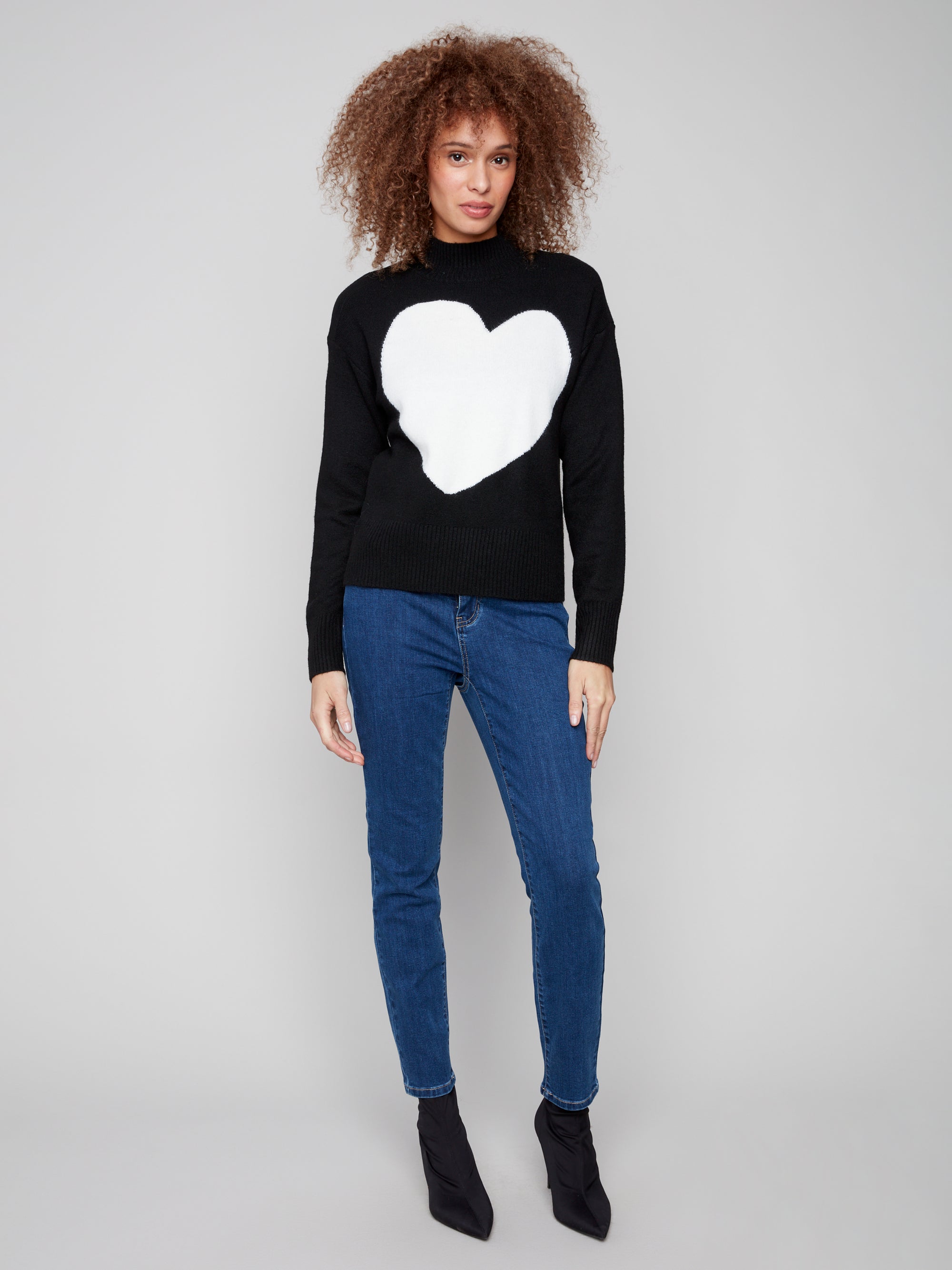 SWEATER | INTARSIA HEART-Jackets & Sweaters-CHARLIE B-Coriander