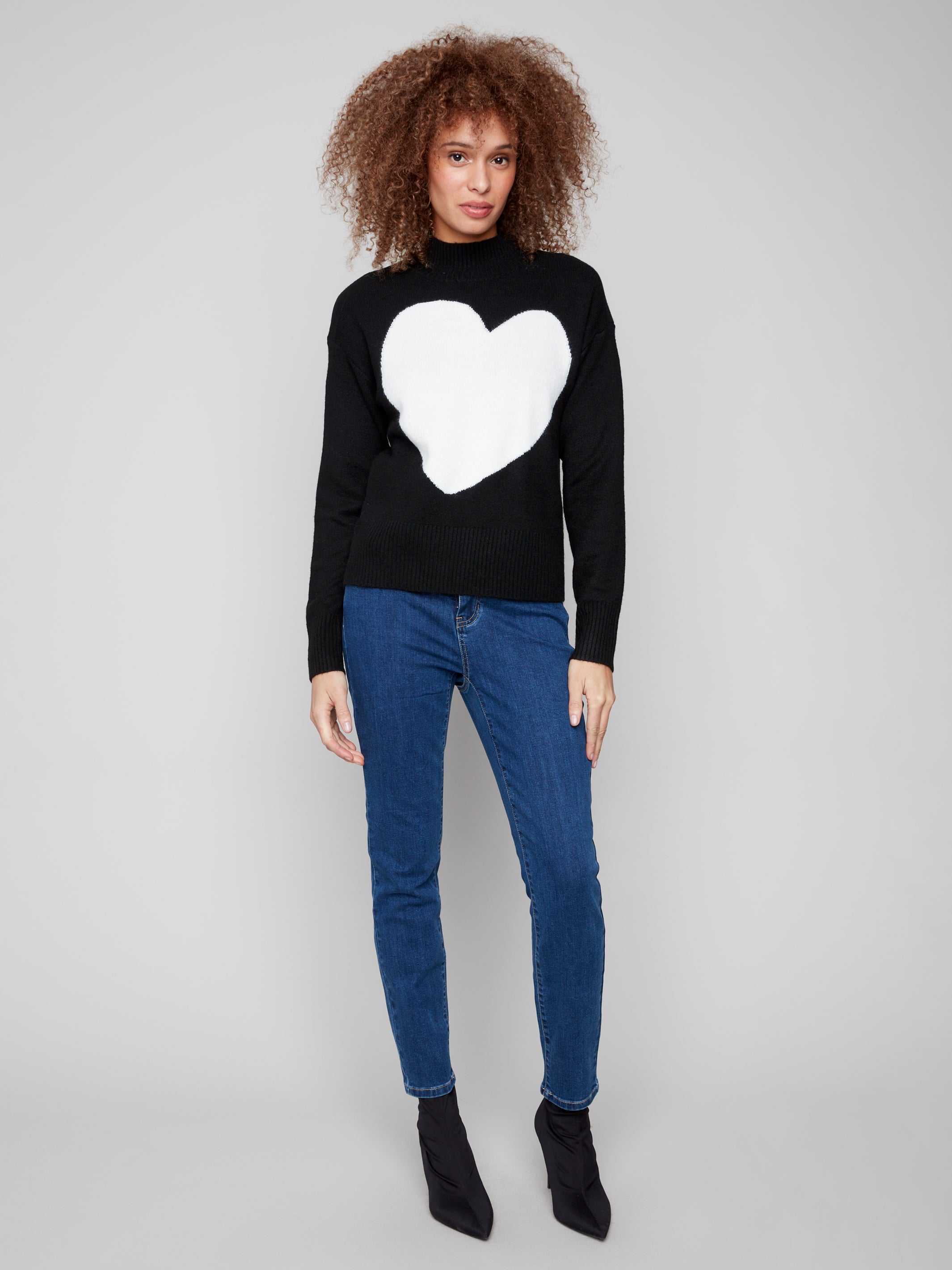 SWEATER | INTARSIA HEART-Jackets & Sweaters-CHARLIE B-Coriander