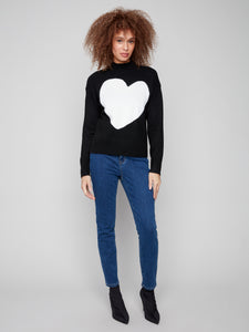SWEATER | INTARSIA HEART-Jackets & Sweaters-CHARLIE B-Coriander