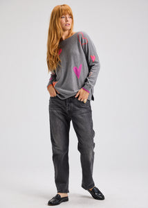SWEATER | INTARSIA HEARTS-Jackets & Sweaters-ZAKET & PLOVER-Coriander