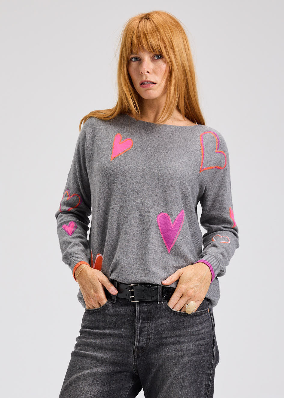 SWEATER | INTARSIA HEARTS-Jackets & Sweaters-ZAKET & PLOVER-XSMALL-CLOUD-Coriander