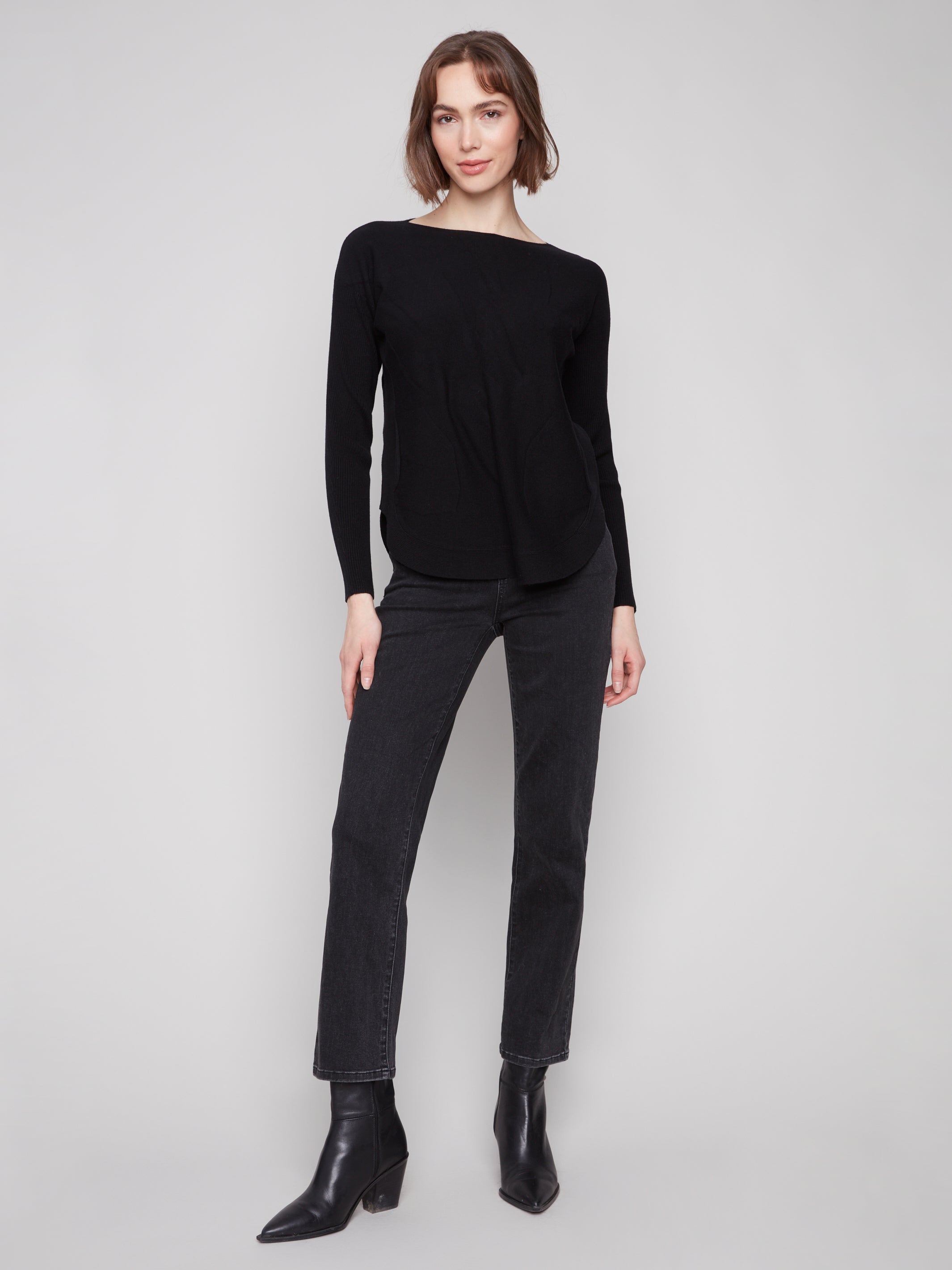 SWEATER | LACE-UP BACK DETAIL-Jackets & Sweaters-CHARLIE B-Coriander
