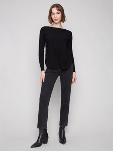 SWEATER | LACE-UP BACK DETAIL-Jackets & Sweaters-CHARLIE B-Coriander