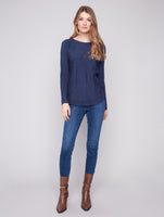 SWEATER | LACE-UP BACK DETAIL-Jackets & Sweaters-CHARLIE B-Coriander