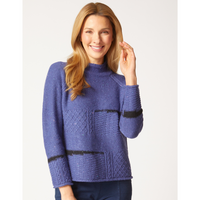 SWEATER | MIXED CABLE STITCH PULLOVER-Jackets & Sweaters-HABITAT-XSMALL-MIDNIGHT-Coriander