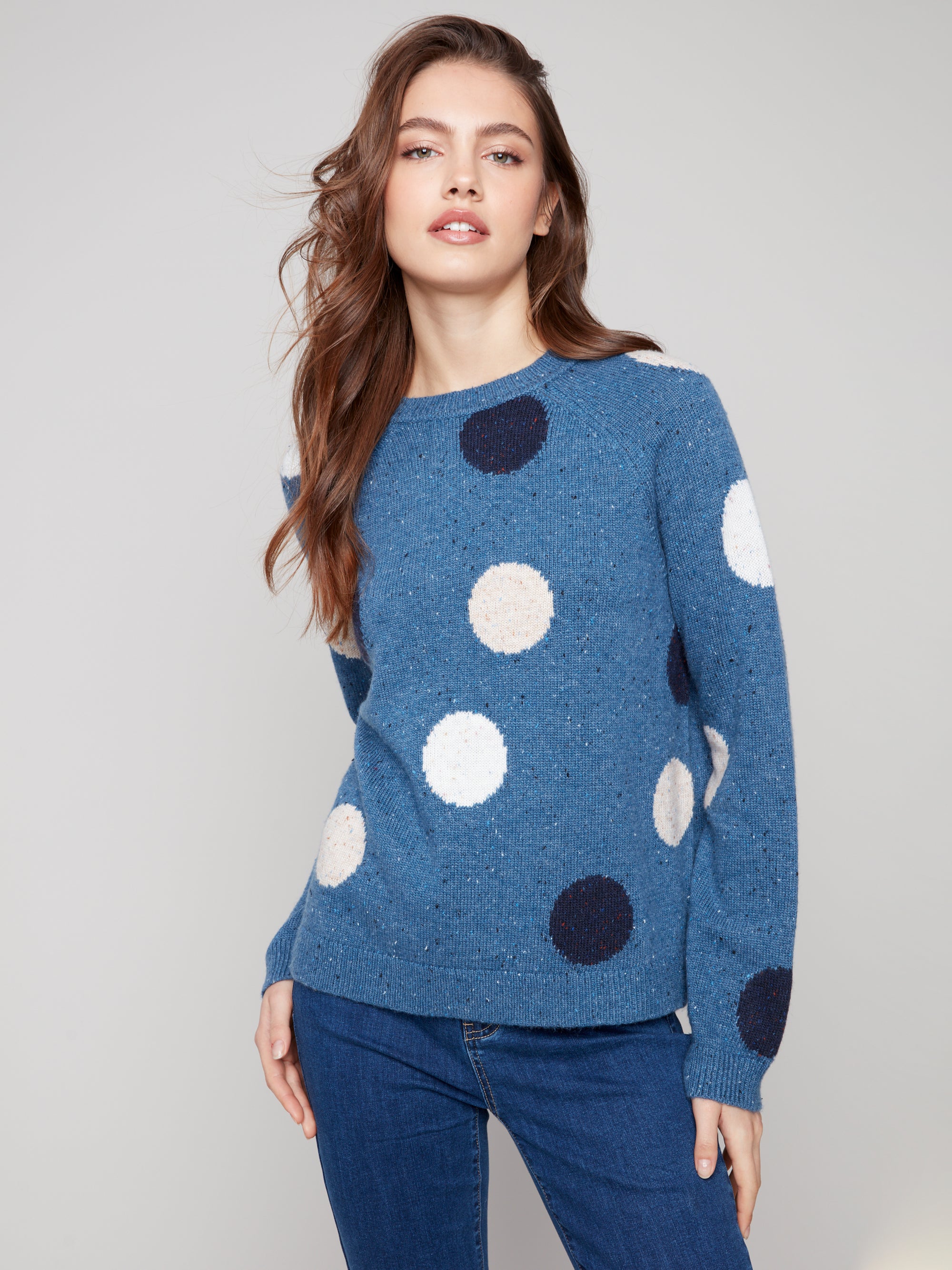 SWEATER | NEPS YARN RAGLAN MOCK NECK-Jackets & Sweaters-CHARLIE B-Coriander
