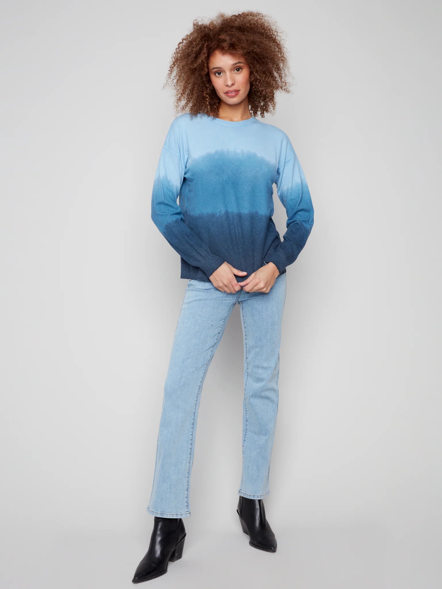 SWEATER | OMBRE CREW NECK-Jackets & Sweaters-CHARLIE B-Coriander