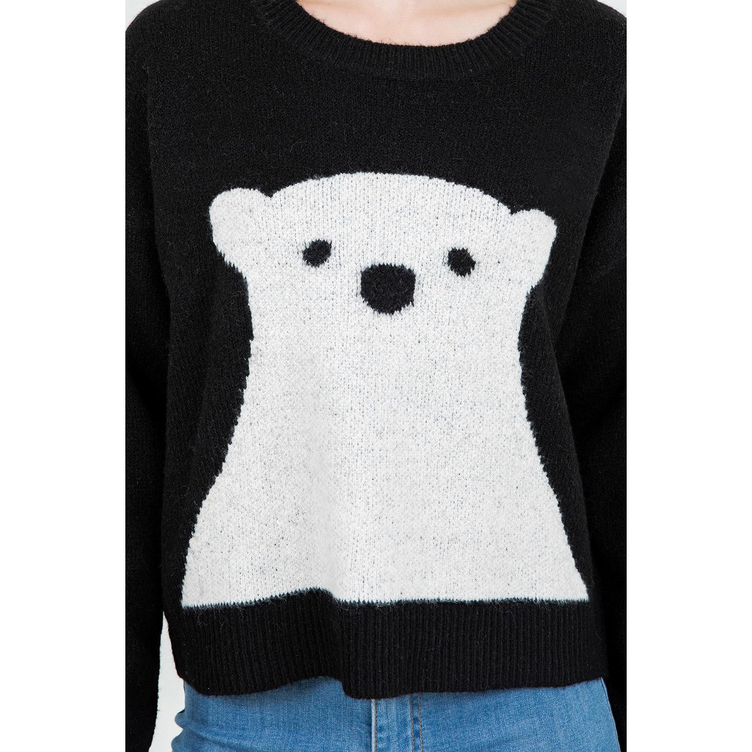 SWEATER | POLAR BEAR-Jackets & Sweaters-DREAMERS BY DEBUT-SMALL-MED-Black-Coriander