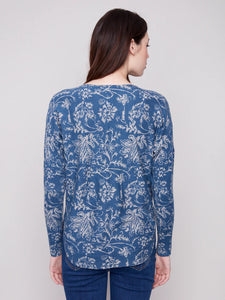 SWEATER | PRINTED CALICO-Jackets & Sweaters-CHARLIE B-Coriander