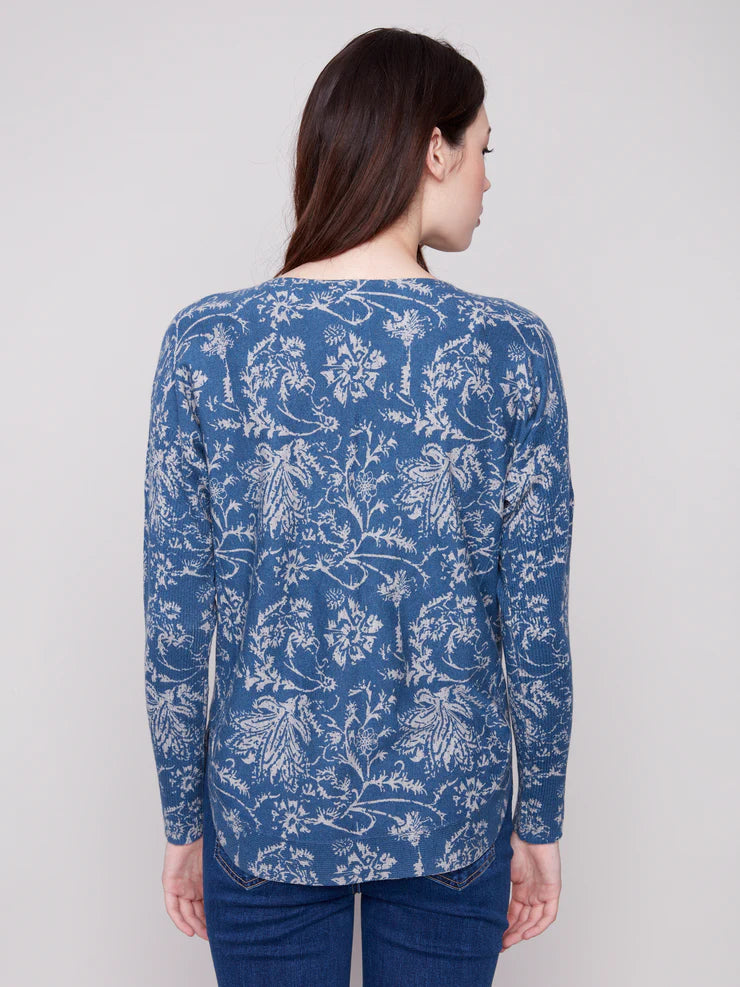 SWEATER | PRINTED CALICO-Jackets & Sweaters-CHARLIE B-Coriander