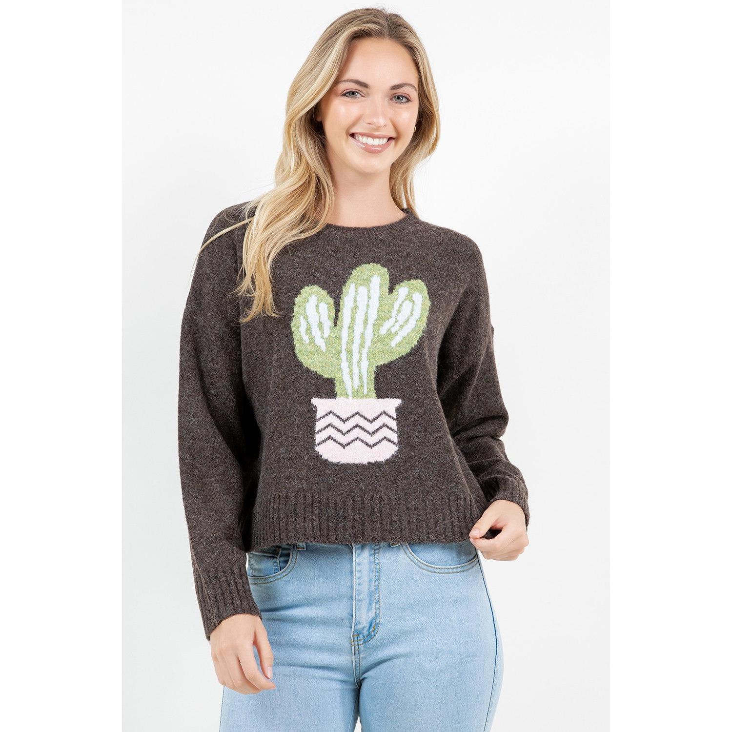 SWEATER | PULLOVER CACTUS-Jackets & Sweaters-DREAMERS BY DEBUT-Coriander