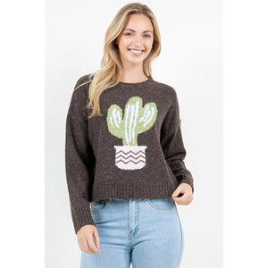 SWEATER | PULLOVER CACTUS-Jackets & Sweaters-DREAMERS BY DEBUT-Coriander
