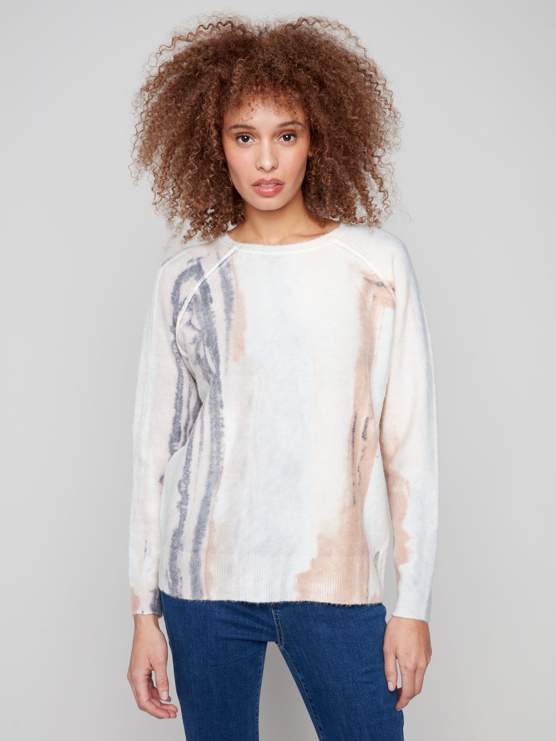 SWEATER | REVERSIBLE PRINTED RAGLAN-Jackets & Sweaters-CHARLIE B-Coriander