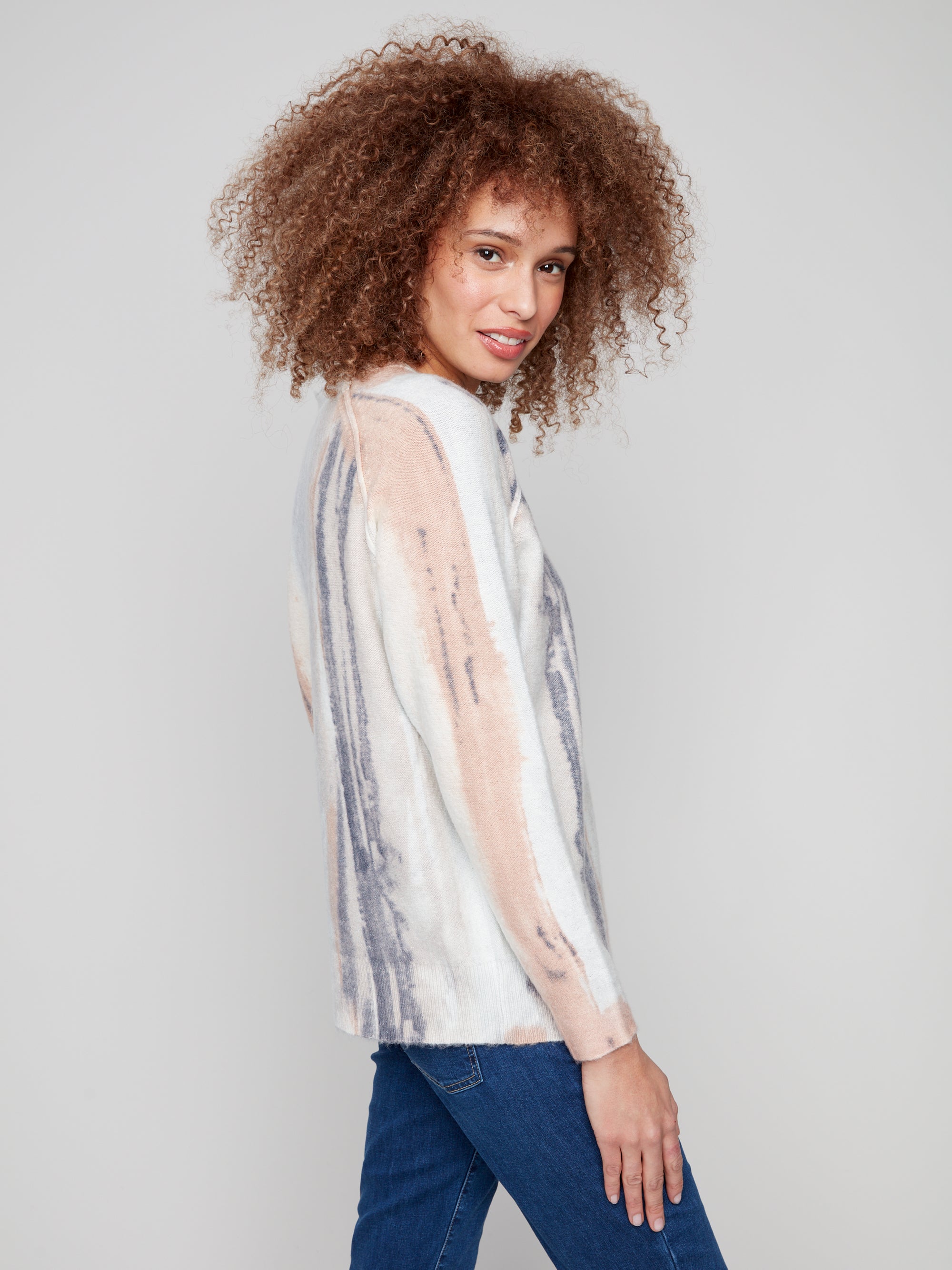 SWEATER | REVERSIBLE PRINTED RAGLAN-Jackets & Sweaters-CHARLIE B-Coriander