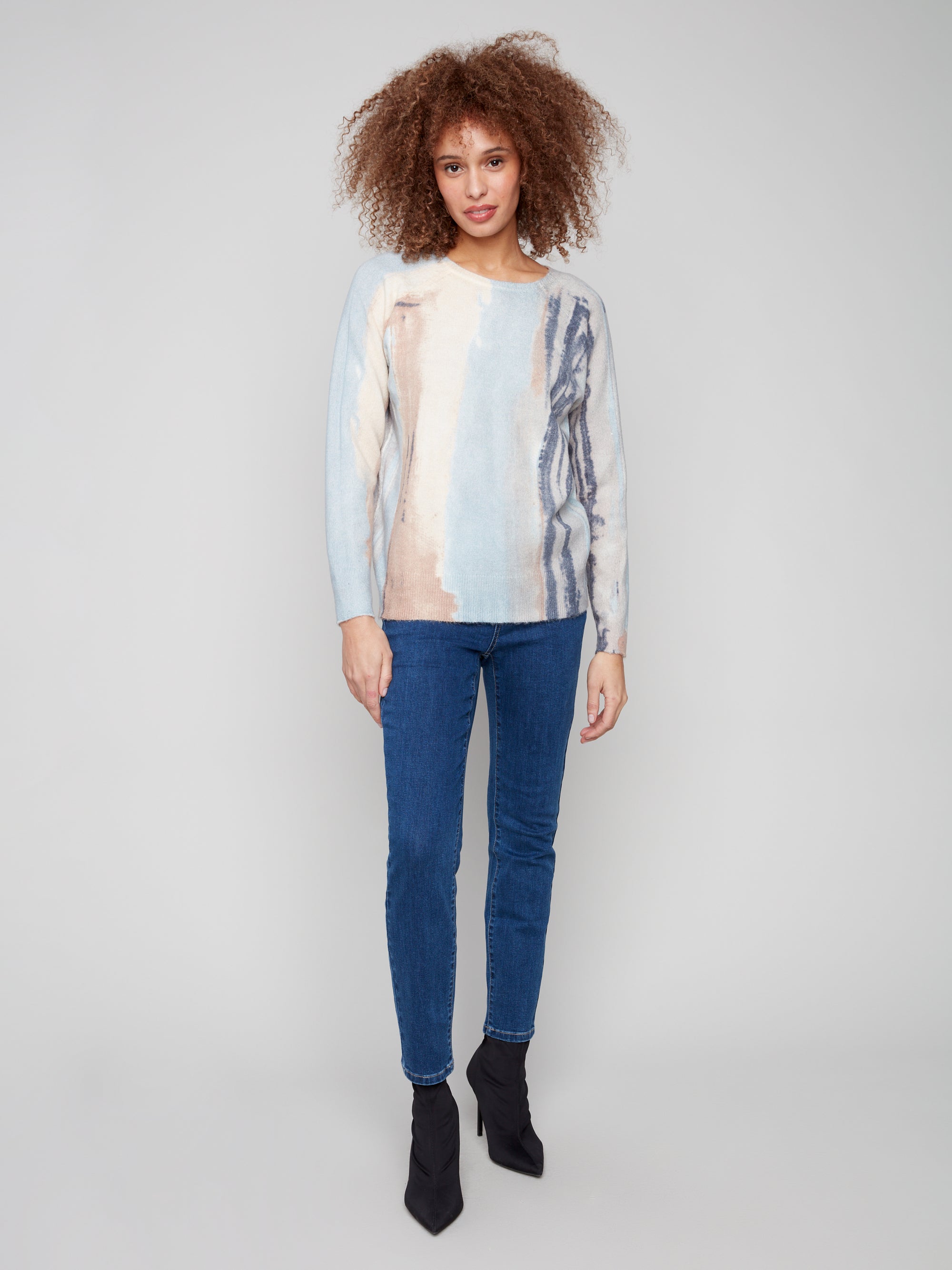 SWEATER | REVERSIBLE PRINTED RAGLAN-Jackets & Sweaters-CHARLIE B-Coriander