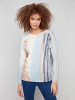 SWEATER | REVERSIBLE PRINTED RAGLAN-Jackets & Sweaters-CHARLIE B-XSMALL-WATERCOLOUR-Coriander