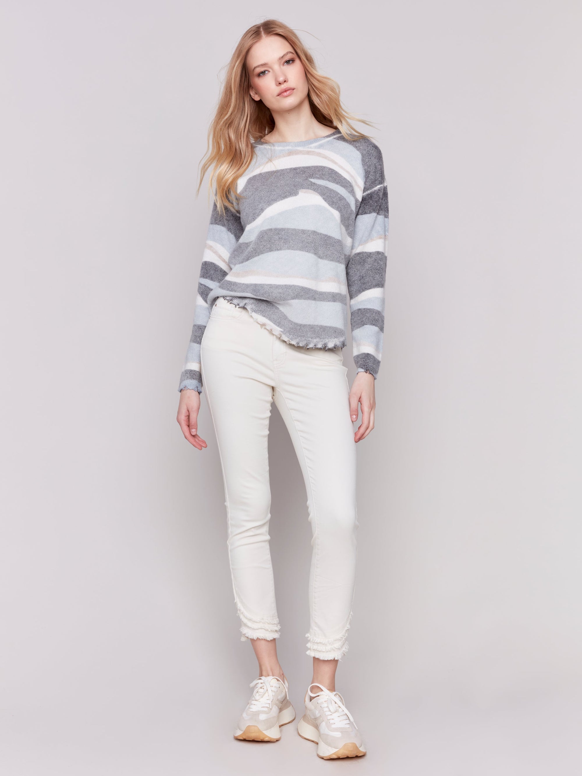 SWEATER | REVERSIBLE RAW EDGE PLUSHY CREW-Jackets & Sweaters-CHARLIE B-Coriander