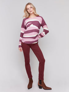 SWEATER | REVERSIBLE RAW EDGE PLUSHY CREW-Jackets & Sweaters-CHARLIE B-Coriander