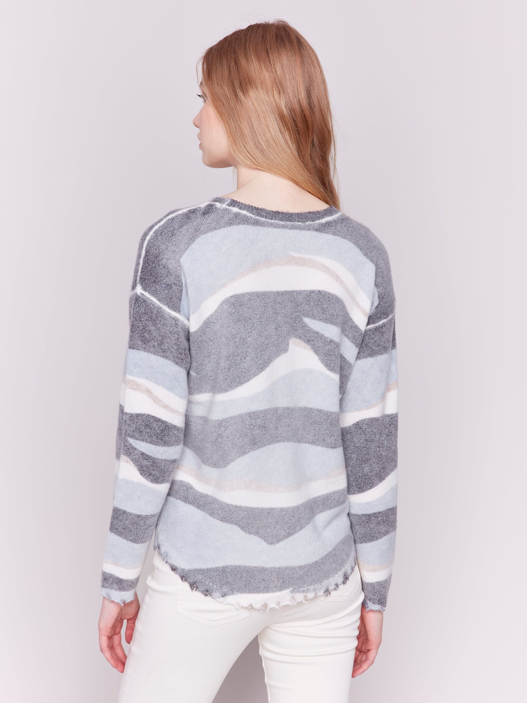 SWEATER | REVERSIBLE RAW EDGE PLUSHY CREW-Jackets & Sweaters-CHARLIE B-Coriander