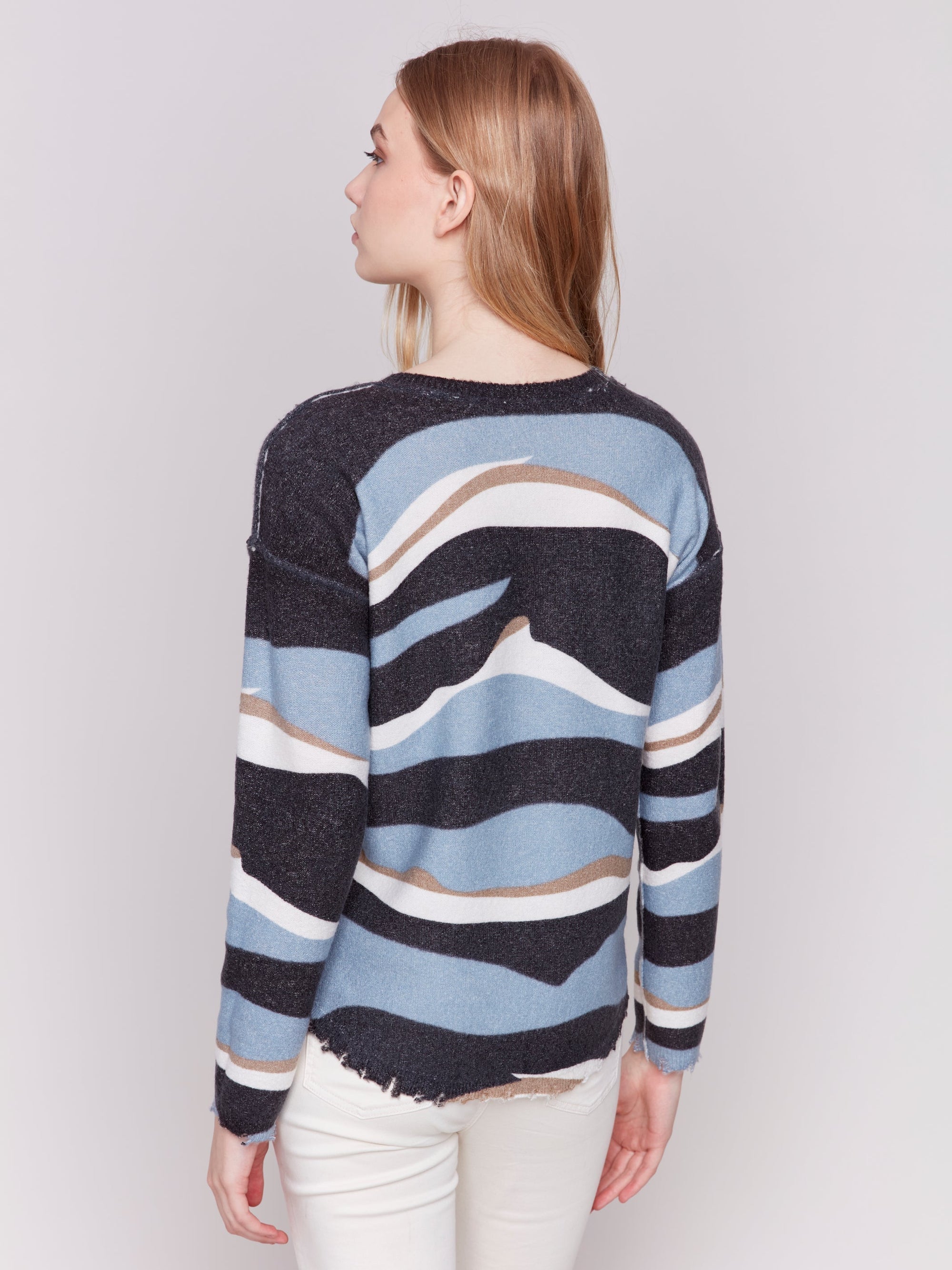 SWEATER | REVERSIBLE RAW EDGE PLUSHY CREW-Jackets & Sweaters-CHARLIE B-Coriander