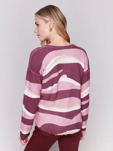 SWEATER | REVERSIBLE RAW EDGE PLUSHY CREW-Jackets & Sweaters-CHARLIE B-Coriander