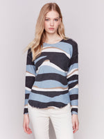 SWEATER | REVERSIBLE RAW EDGE PLUSHY CREW-Jackets & Sweaters-CHARLIE B-XSMALL-DENIM-Coriander