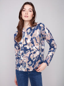 SWEATER | REVERSIBLE ROMANTIC PRINT-Jackets & Sweaters-CHARLIE B-SMALL-ROMANTIC-Coriander