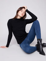 SWEATER | RIBBED KNIT MOCK NECK-Jackets & Sweaters-CHARLIE B-Coriander