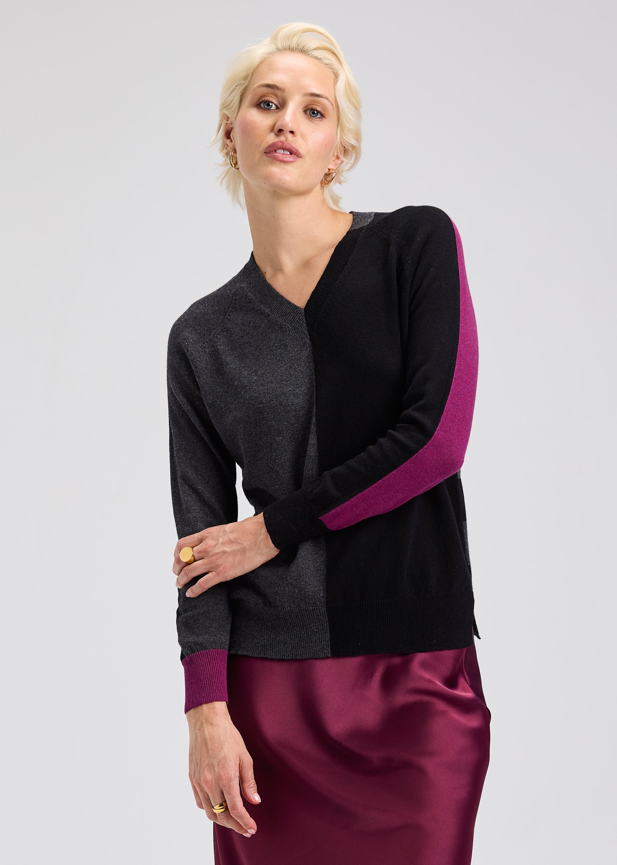 SWEATER | SPLIT-Jackets & Sweaters-ZAKET & PLOVER-XSMALL-CHARCOAL-Coriander