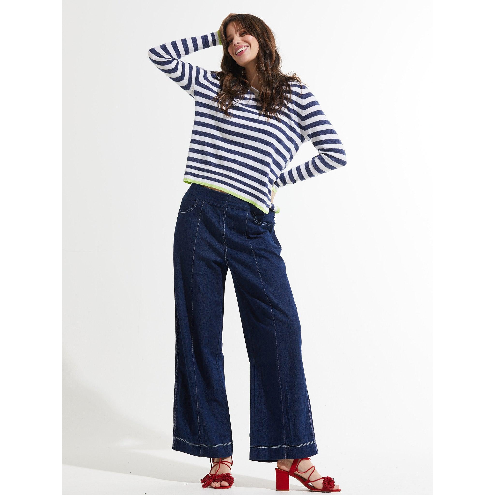SWEATER | STRIPE V-Sweaters-ZAKET & PLOVER-Coriander