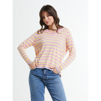 SWEATER | STRIPE V-Sweaters-ZAKET & PLOVER-XSMALL-FONDANT-Coriander