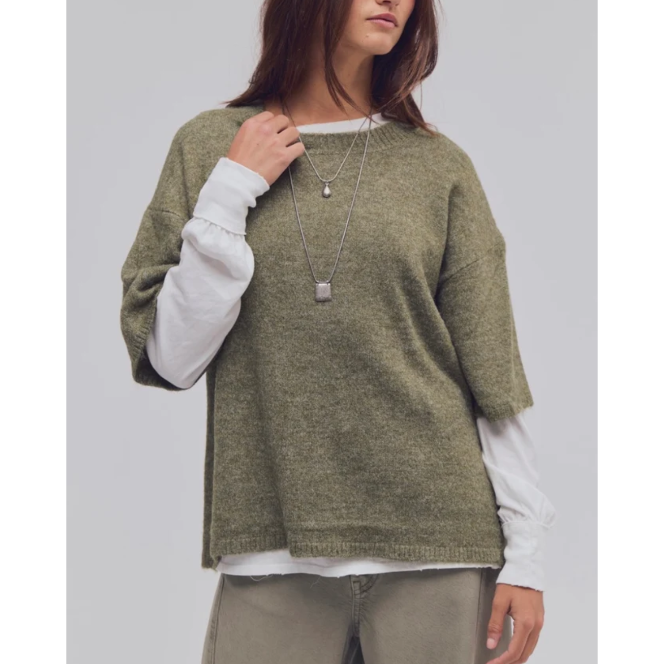 SWEATER TEE | MARGOT-Jackets & Sweaters-FREE PEOPLE-SMALL-KALMATA MELANGE-Coriander