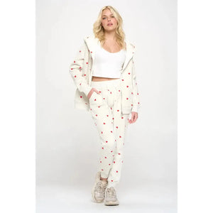 SWEATPANT | HEART ALL OVER-Bottoms-SM WARDROBE-Coriander
