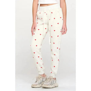 SWEATPANT | HEART ALL OVER-Bottoms-SM WARDROBE-Coriander
