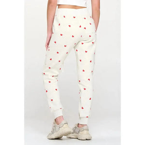SWEATPANT | HEART ALL OVER-Bottoms-SM WARDROBE-Coriander