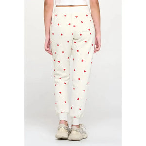 SWEATPANT | HEART ALL OVER-Bottoms-SM WARDROBE-Coriander