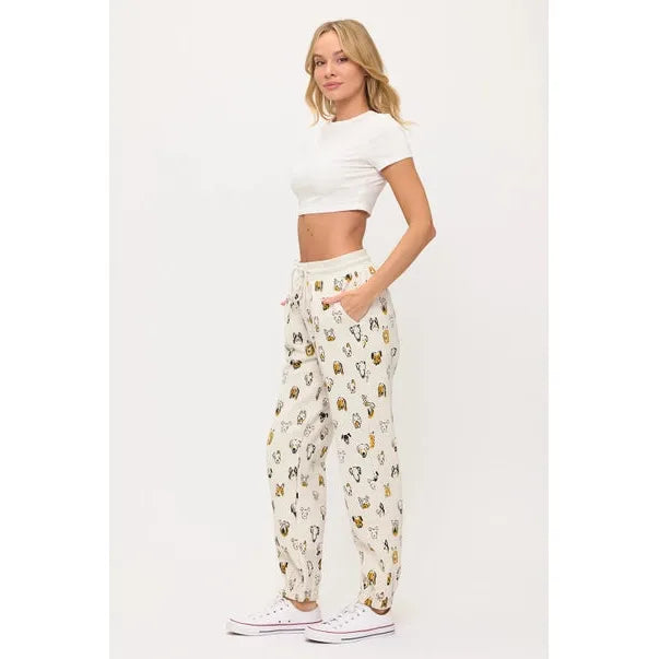 SWEATPANTS | COLOURFUL DOG HEADS-Bottoms-SM WARDROBE-Coriander