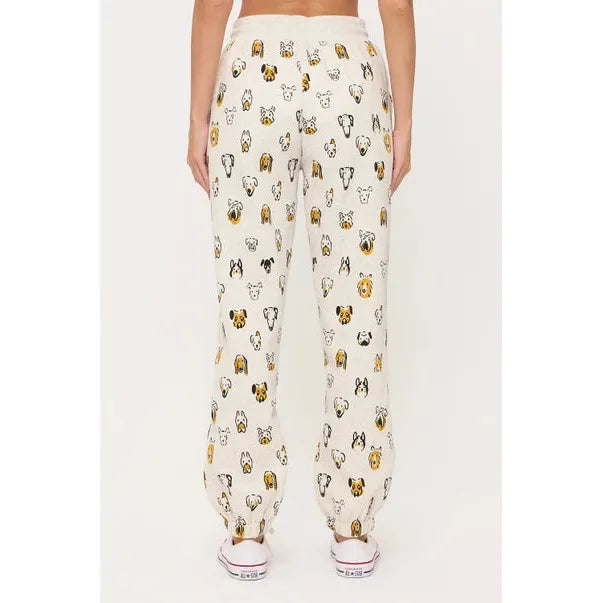 SWEATPANTS | COLOURFUL DOG HEADS-Bottoms-SM WARDROBE-Coriander