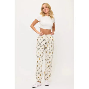 SWEATPANTS | COLOURFUL DOG HEADS-Bottoms-SM WARDROBE-Coriander