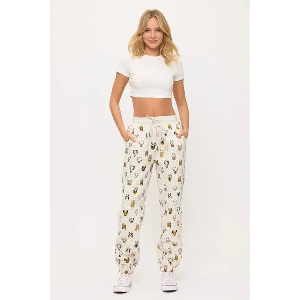 SWEATPANTS | COLOURFUL DOG HEADS-Bottoms-SM WARDROBE-SMALL-Coriander