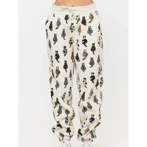 SWEATPANTS | WHIMSICAL CAT TAILS-Bottoms-SM WARDROBE-Coriander