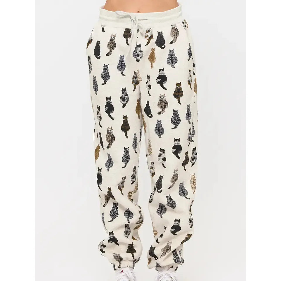 SWEATPANTS | WHIMSICAL CAT TAILS-Bottoms-SM WARDROBE-Coriander