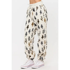 SWEATPANTS | WHIMSICAL CAT TAILS-Bottoms-SM WARDROBE-Coriander